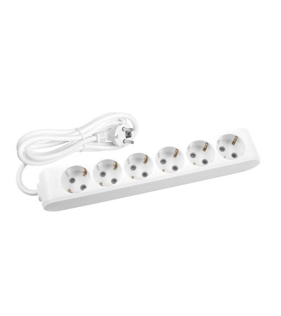 Electric extension cord, 6 sockets, with grounding, 5 meters, "MULTI-LET"