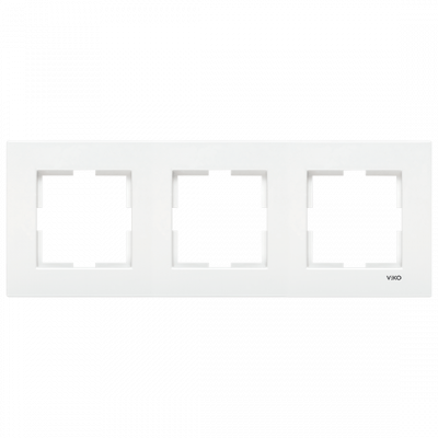 ჩამრთველ-როზეტის კანტი VIKO KARRE 3-ანი თეთრი "ჰორიზონტალური"