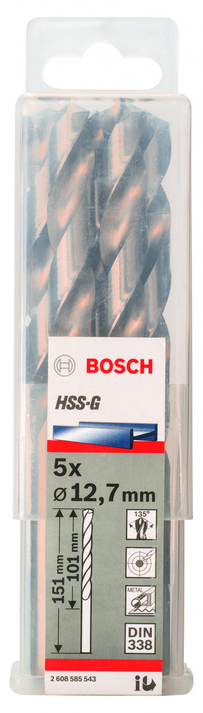 5 HSS-G DRILL BITS 12.7 mm