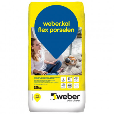 weber.kol flex porselen (წებო-ცემენტი დიდი ფილებისთვის C2TE კლასი)