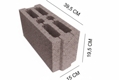 პემზის ბლოკი 15*19.5*39.5 6 კამერიანი