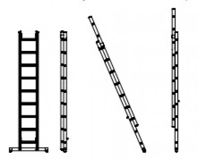 ალუმინის კიბე ორ სექციანი 2x9 საფეხური (7209-S)
