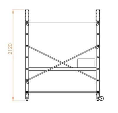 ალუმინის კიბე-ხარაჩო 3 მ ADDY Scaffolding Ladder (7514-A)