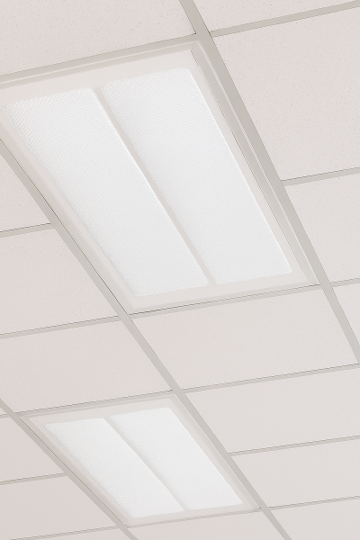 L002 შეკიდული ჭერის განათება 600*600მმ, პრიზმატული (ბადისებრი) დიფუზორით