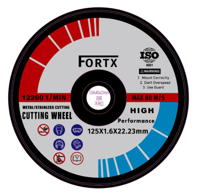 FORTX მეტალის საჭრელი დისკი 125x1.6x22.2mm