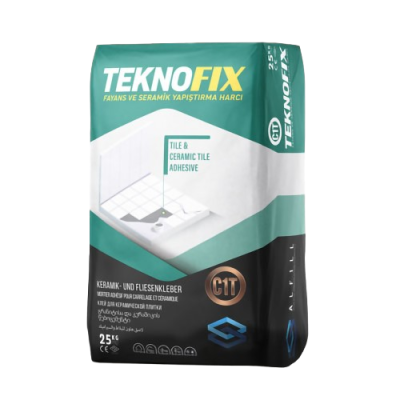 წებო-ცემენტი Alfill Teknofix - 25კგ, ყინვაგამძლე, პატარა ზომის ფილებისთვის